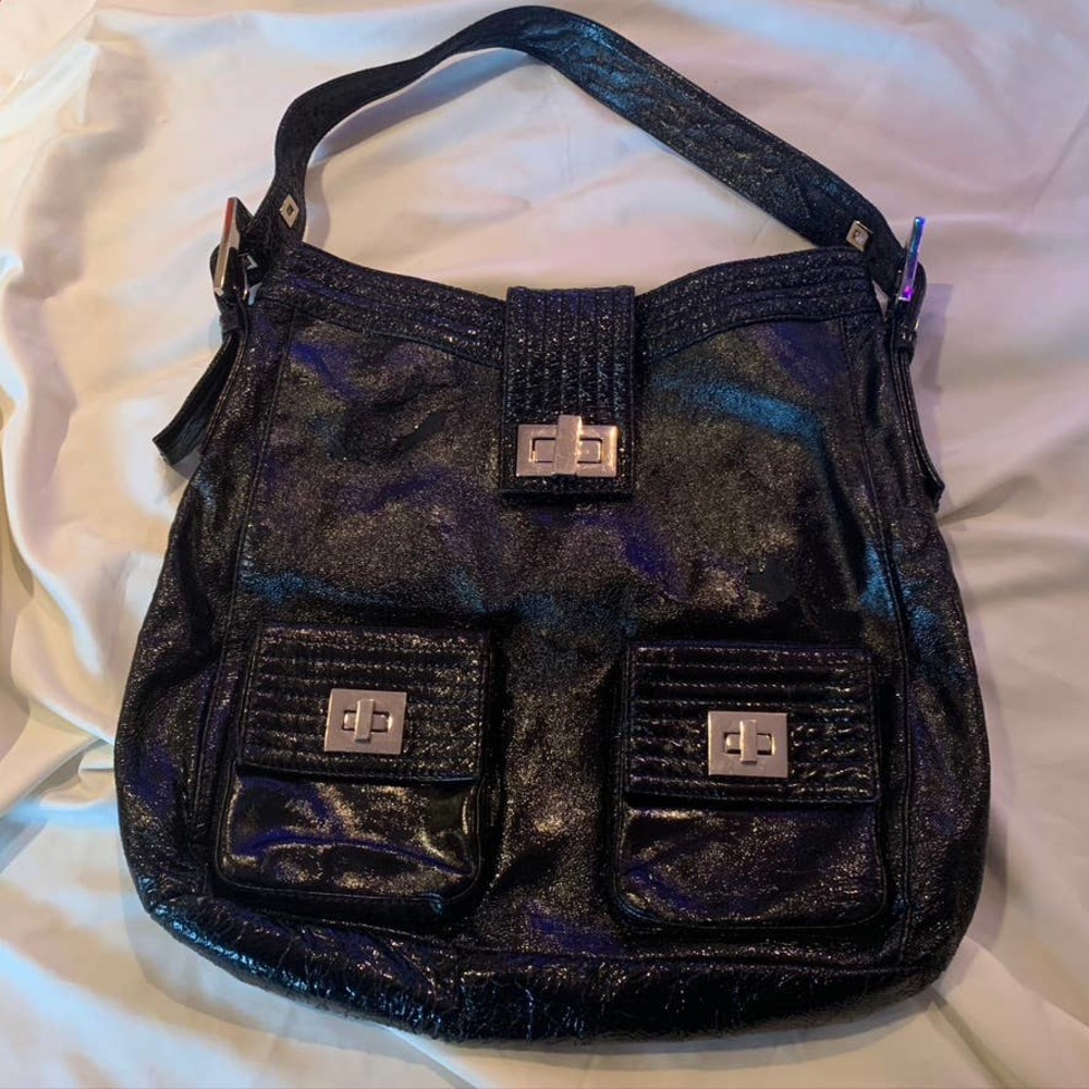 Kooba black sparkly metallic bag